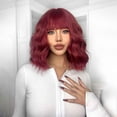 thumbnail image 1 of Qliuoazw Orangeshort Curly Women's Bangs Temperature Silk Hair Whole Wig Headband Wig, 1 of 9