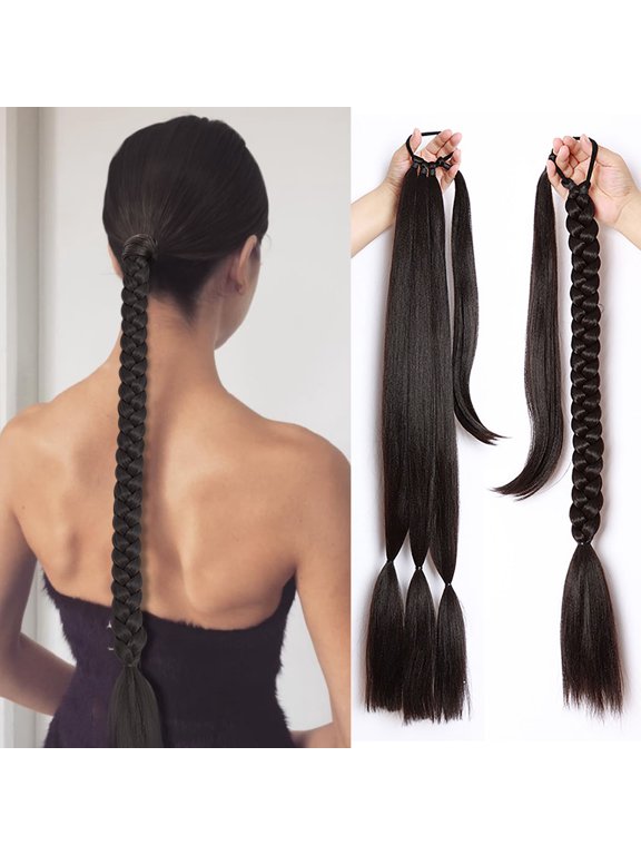 Ponytail Braid Extensions Braid, Hair Extension Braid Synthetic Hair For Braiding Ponytail Hair Extensions, Long Hairpiece For Women 80 Cm