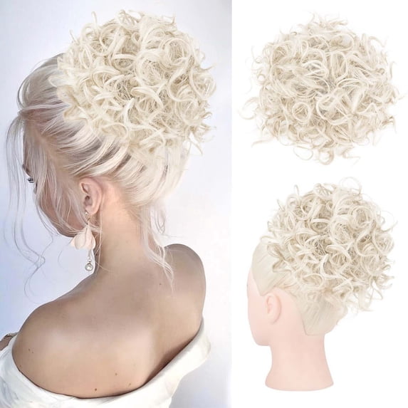 Qliuoazw Wig Hair Wraps High Temperature Silk Small Curly Hair Wraps Drawstring Messy Hair Wraps Elastic Net Pull Ponytail Rope Curly Hair