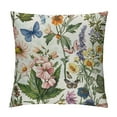 Qlloopoed Spring Pillow Covers Set of Botanical Plants Butterfly Decor