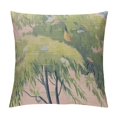 Qlloopoed Thibaut French Fabric Green Pink Check Throw Pillow Cover