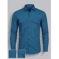 thumbnail image 1 of Qlonz Store Dark Firozi Cotton Blend Casual Collared Long Sleeve Regular Fit Casual Shirt, 1 of 2