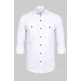 thumbnail image 1 of Qlonz Store White Cotton Blend Casual Collared Long Sleeve Regular Fit Casual Shirt, 1 of 2
