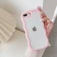 thumbnail image 1 of Qltypri compatible with iPhone 13/iPhone 14(6.1 inch) case, cute curly wave frame clear case for girls women, transparent soft silicone TPU bumper shockproof protective phone cover case-White, 1 of 4