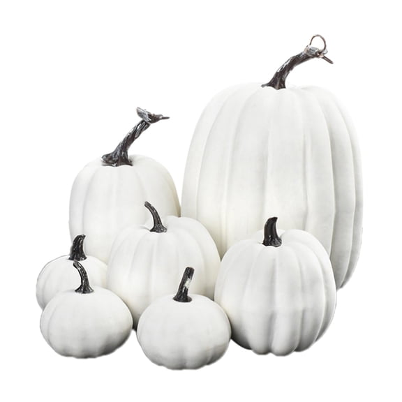 Qmly Artificial White Foam Pumpkins (7 Count)