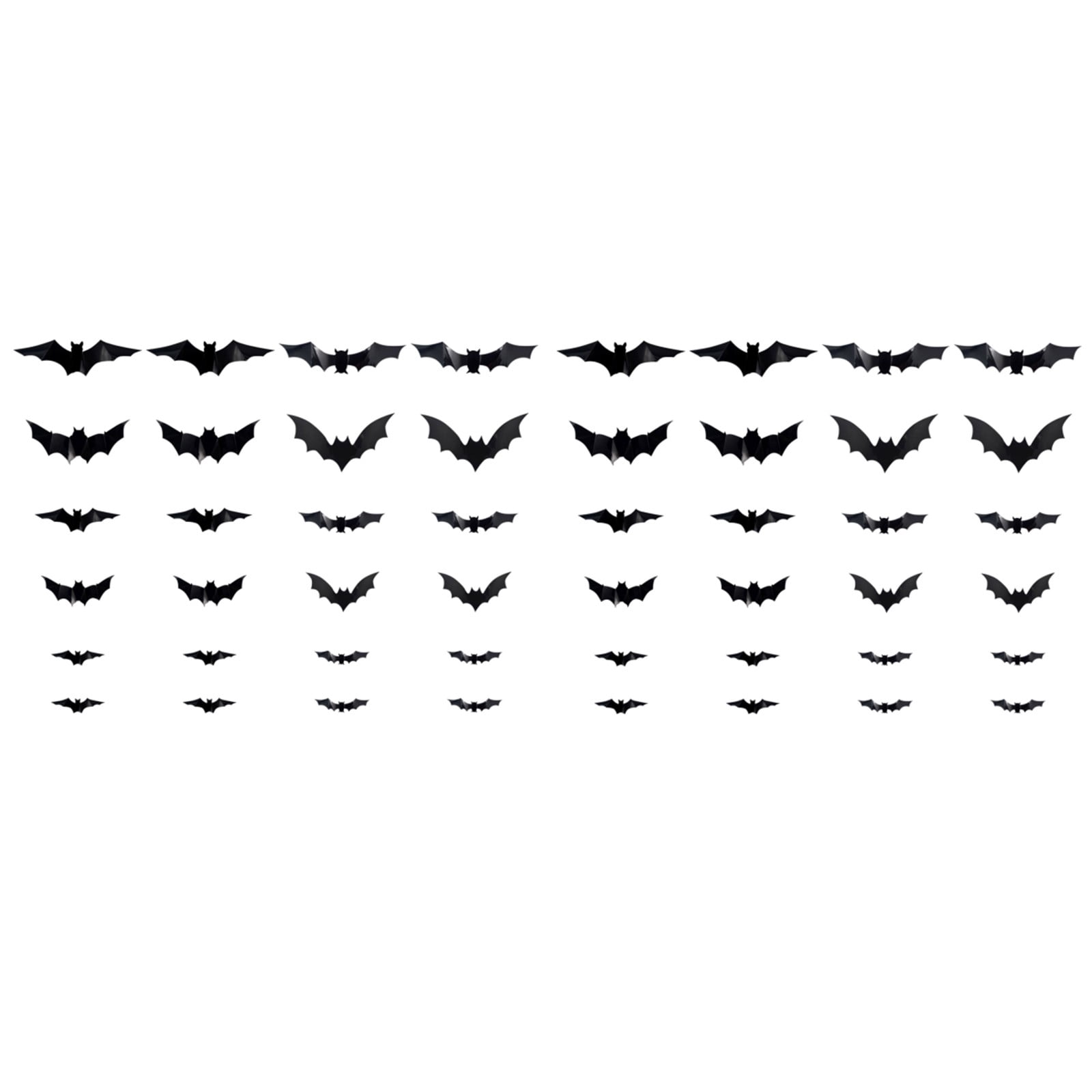 Qmly Halloween Decorations 3D Black Bat Wall Decals Set, 36 PCS ...