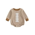 thumbnail image 1 of Qmyliery Baby Fall Football Bubble Romper Long Sleeve Crew Neck Stripe Pattern Sweatshirt Jumpsuit for Boys and Girls, 1 of 9