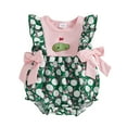 thumbnail image 1 of Qmyliery Baby Girl Summer Romper Ruffle Sleeveless Golf Ball Print Bow Bodysuit Newborn Playsuit, 1 of 9