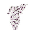 thumbnail image 1 of Qmyliery Newborn Girl Knotted Gown and Hat Set Floral Print Long Sleeve Round Neck Button Detail Sleepwear, 1 of 9