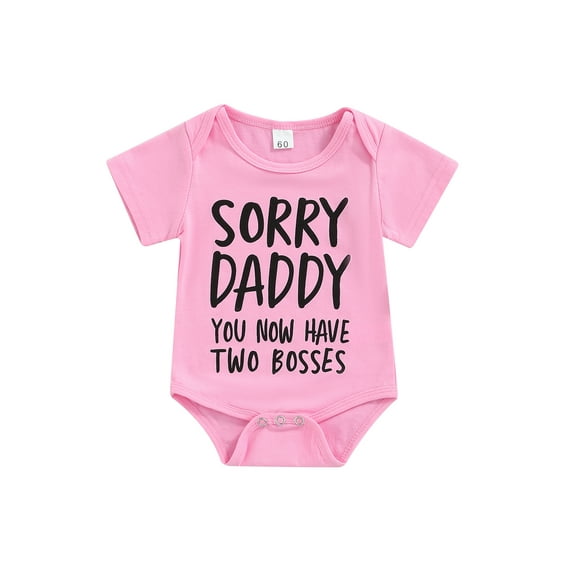 Qmyliery Toddler Boys Girls Cotton Romper Short Sleeve O Neck Letter/Bear Head Print Playsuit