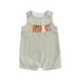 thumbnail image 1 of Qmyliery Toddler Girls Boys Ovrealls Rompers Easter Clothes Rabbit Carrot Embroidered Sleeveless Baby Bodysuits Jumpsuits 6 12 18 24 Months 3 Years, 1 of 9
