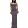 thumbnail image 1 of Qmyliery Women Sleeveless Fish Tail Dress, Solid Color Spaghetti Strap Bodycon Long Skirt,XS/S/M/L, 1 of 2