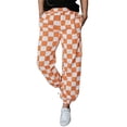 thumbnail image 1 of Qmyliery Women Sweatpants, Elastic Waist Plaid Pants Trousers with Pockets for Casual Daily, 1 of 8