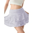 thumbnail image 1 of Qmyliery Womens Mini Skirt Lace Flower Low Waist A-Line Layered Ruffled Skirt for Daily Party Club, 1 of 9