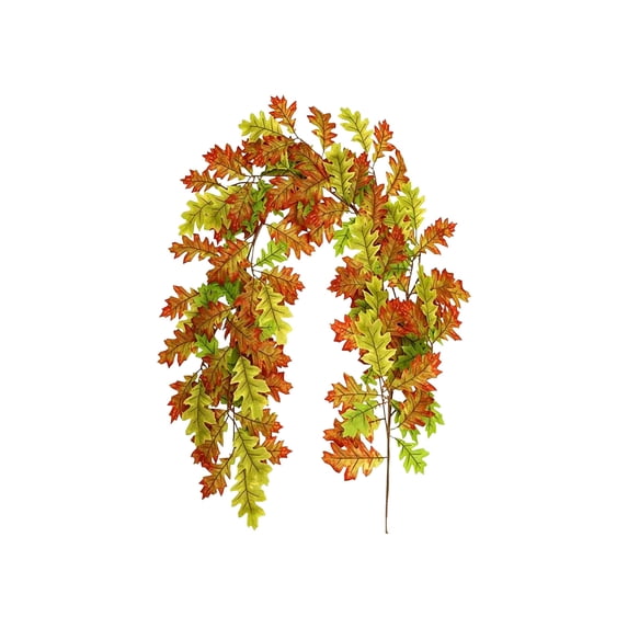 Qndoxp Artificial Green Oak Leaf Garland Faux Greenery Vine Swag for Mantel Arch Table Wedding Home Garden Decor