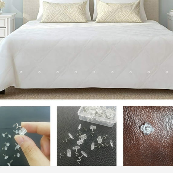 Qnjujn 100-Piece Clear Head Twisting Pin For ,For Fixing Sofa Covers And Bedskirt Upholstery Clear