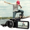 thumbnail image 1 of Qnjujn 2.7K Ultra HD Digital Video Camera 3.0-inch 270 Degrees Rotating IPS Touchscreen DV 16X Times Digital Zoom Intelligent Antishake With Remote Control Black, 1 of 9