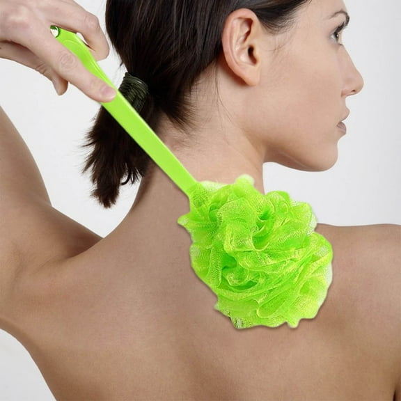 Qnjujn 43cm Long Handle Bath Brush - Soft Mesh Back Scrubber with Ergonomic Grip, Exfoliating & Massaging, Lightweight for Shower/Spa
