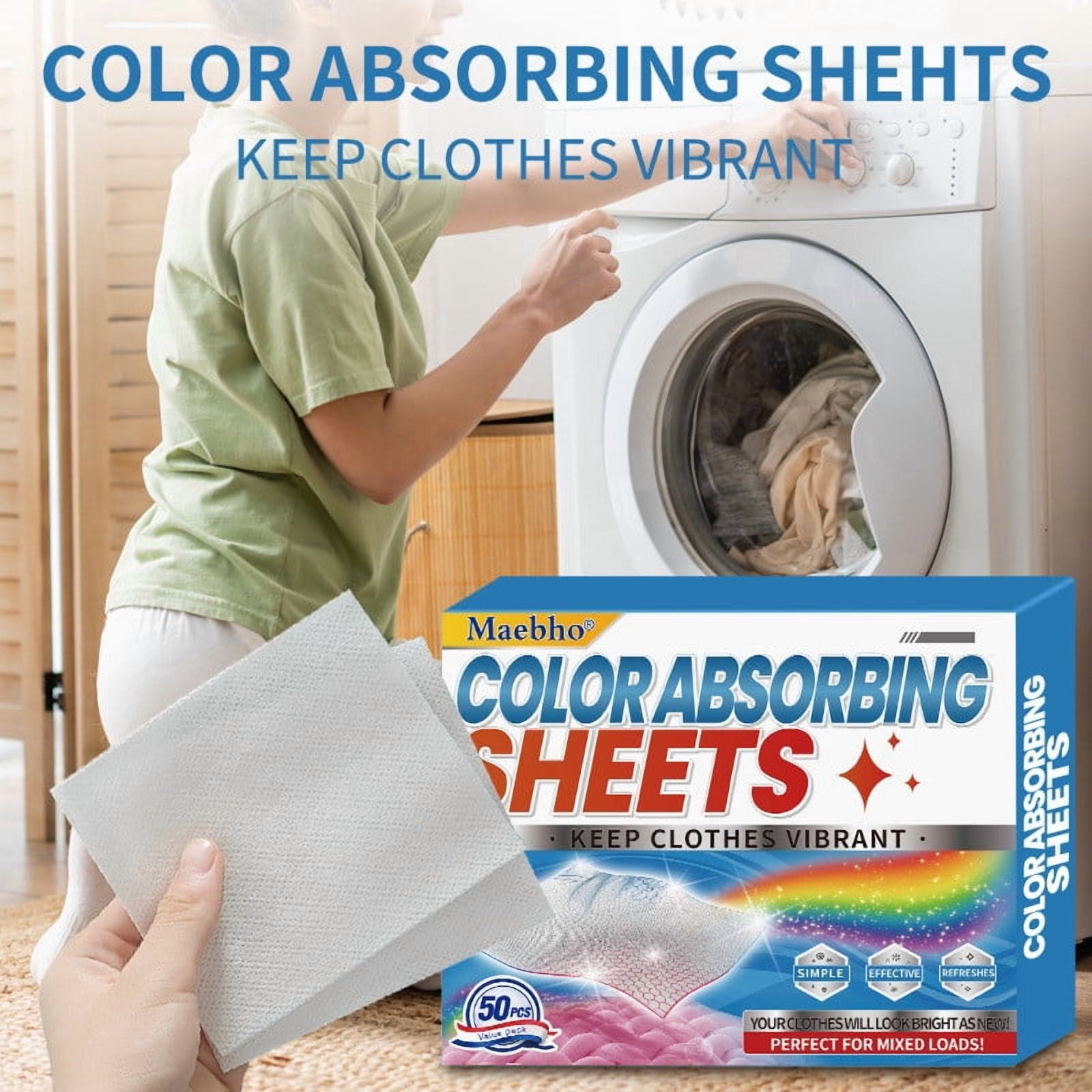 Qnjujn 50pc Color Catcher Sheets for Mixed Loads, Prevents Bleeding ...