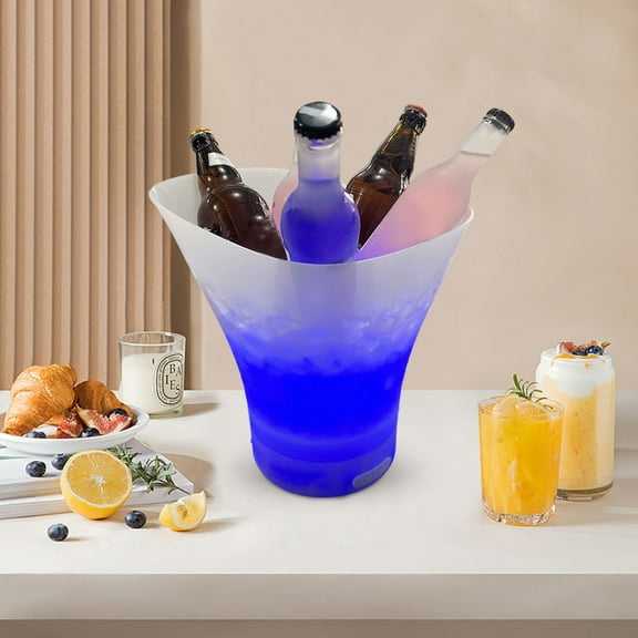 Qnjujn 7L Party Ice Bucket with Speaker – Waterproof Bluetooth Subwoofer, Multicolor LED Lights, Portable for Outdoor Events – Keeps Drinks Chilled