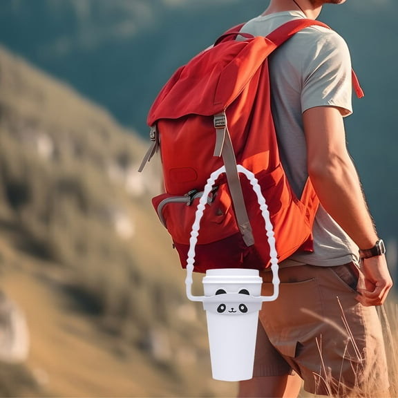 Qnjujn Adjustable Water Bottle Carrier Strap, Elastic Handle for 8-40oz Tumblers & Cups, Leakproof Hanging Hook for Backpack Travel Gym Hiking