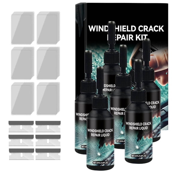 Qnjujn Automotive Windshield Repair Liquid Kit, Quick Crack and Chip Repair Solution, Clear Vision Glass Restoration, Safe Travel Emergency Repair, Easy Application Windshield Repair Formula