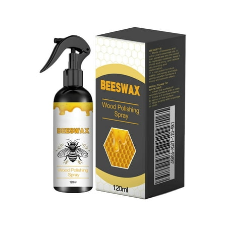 Qnjujn Beeswax Polish Spray 120ml, Wood Furniture Restorer & Waterproofer, Scratch Concealer, Natural Shine Enhancer, Safe for Cabinets/Floors, No Chemical Residue