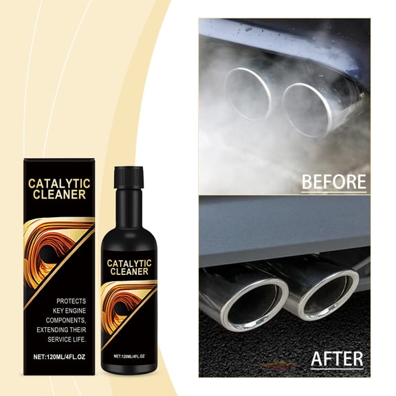 Qnjujn Catalytic Converter Cleaner, Fuel System and Engine Carbon Cleaner Additive, Catalytic Converter Cleaner to Restore Power, Cleans Carbon Deposits for Cars Trucks and SUVs, 120ml