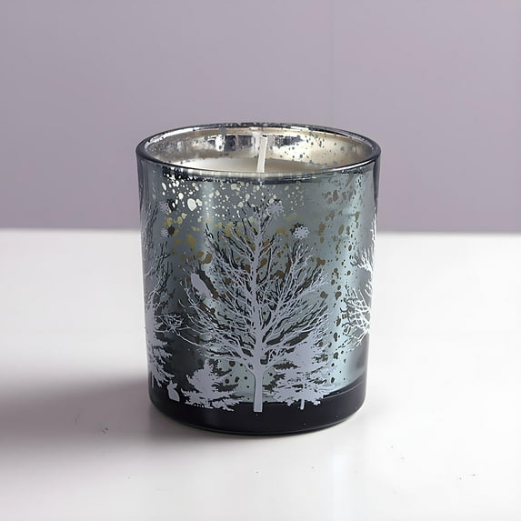 Qnjujn Christmas Tree Candle Holder, Multicolor Electroplated Glass - Aromatherapy Tea Light Cup for Tabletop/Home Decor, 4x4 Inch