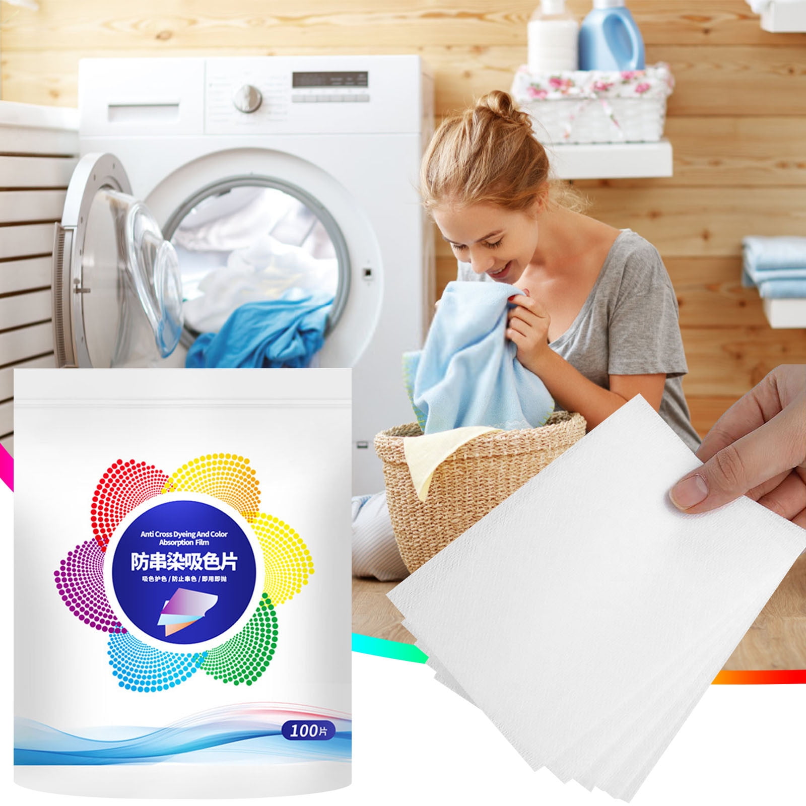 Qnjujn Color Bleed Preventer Sheets for Mixed Laundry, Traps Loose Dyes ...