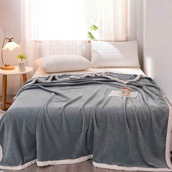 Qnjujn Cool And Breathable In Summer Solid Colour Milk Velvet Washable Cool Comforter Gray