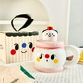thumbnail image 1 of Qnjujn Cute Ceramic Mug with Lid 14oz, Microwave & Dishwasher Safe Coffee Cup for Women Kids, Leakproof Travel Tumbler for Hot Drinks Breakfast Office, 1 of 2
