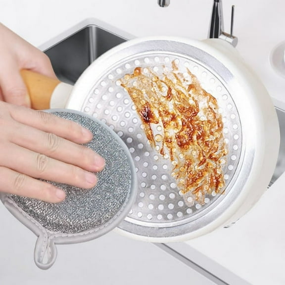 Qnjujn Dishwashing Sponge, Circular Double Sided Kitchen Scrubber, Durable Non Scratch High Elastic Cleaning Sponge, Absorbent Quick Dry Dish Cloth, Multipurpose Cleaning Pads