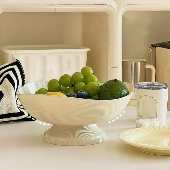 Qnjujn Fruit Tray, Elevated Pedestal with Removable Drain Plate Fruit Tray, Multi Purpose Serving Platter for Snacks Candy Display Party Kitchen Living Room Decor