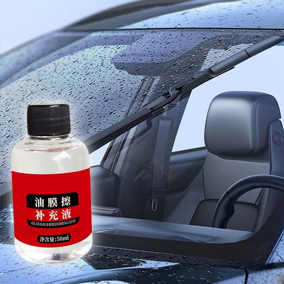 Qnjujn Glass Coating for Windshield, Oil Film Remover and Water Repellent, Streak-Free Protection for Automotive Glass, Clear View in All Conditions, 50ml