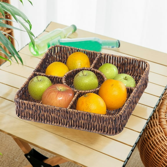 Qnjujn Handmade Woven Storage Basket, Breathable Design for Fruits & Snacks, Stable Base for Countertop Use, Stylish Decor for Kitchen, Living Room & Gift Ideas