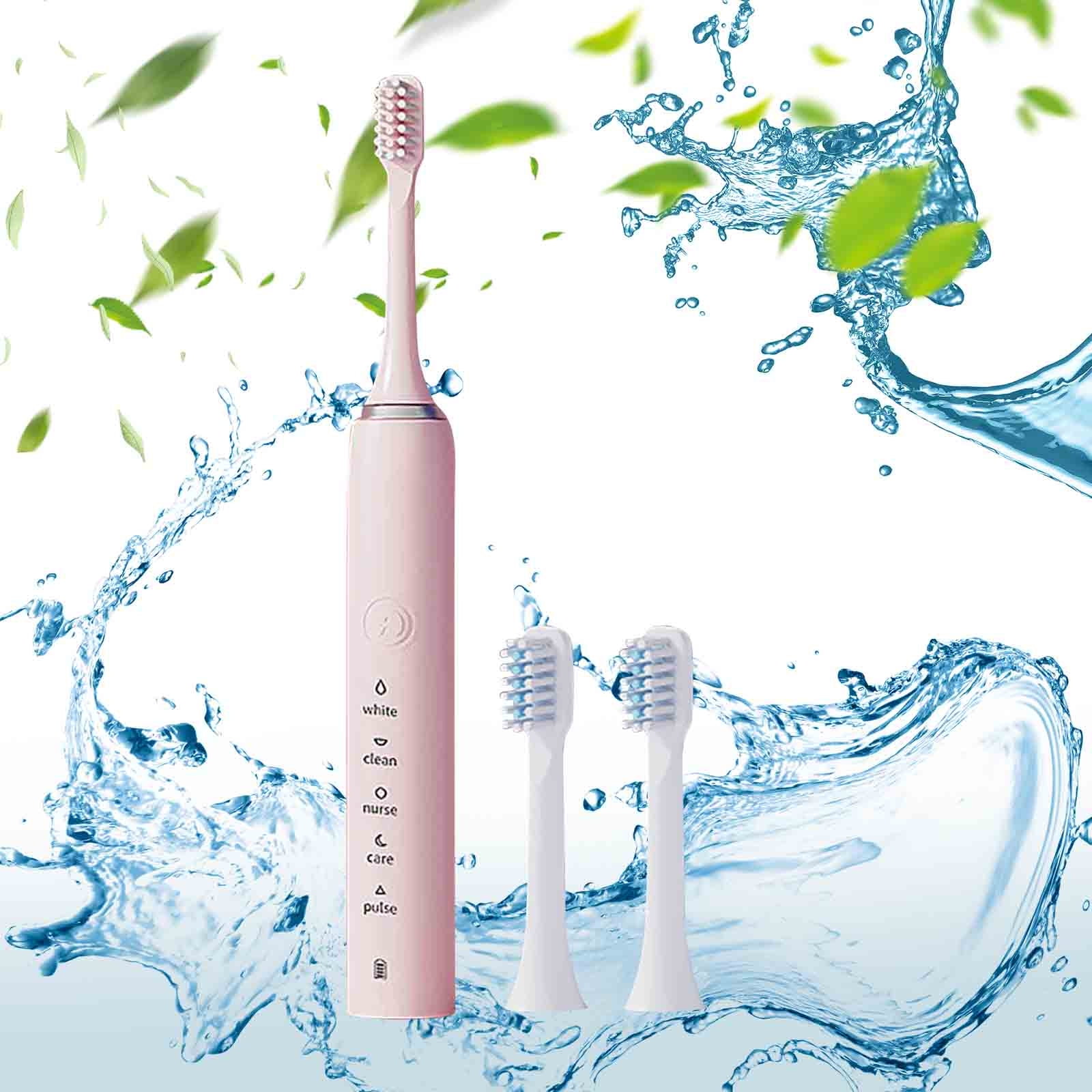 Qnjujn High Frequency Electric Toothbrush 3 Brush Heads Adults And ...