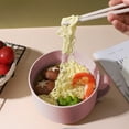 thumbnail image 1 of Qnjujn Instant Noodles Bowl with Lid, Microwaveable Compartment Bento Box with Handle, Food Grade Lunch Container for Ramen Soup, Portable Meal Prep Bowl for Office Dormitory Travel, 1 of 6