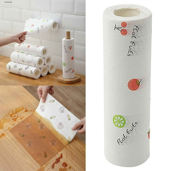 Qnjujn Kitchen Cleaning Towels, Disposable Boxed Wipes Strong Absorbent Reusable Cloths, Multi Purpose Easy Extract Household Cleaning Cloths Kitchen Bathroom Furniture Supplies