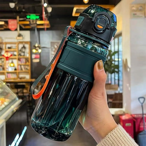 Qnjujn Large Capacity Sports Water Bottle with Straw, 750ml BPA-Free Water Bottle, One-Click Lid, Leak-Proof, for Gym, Hiking, Travel, Durable & Easy Clean