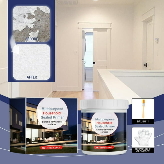 Qnjujn Multi-Purpose Household Sealing Coating, Strong Weather Resistant Protective Paint Enhancer for Wood Metal Masonry, Seals Capillary Pores Prevents Leaks Long-Lasting Eco Safe