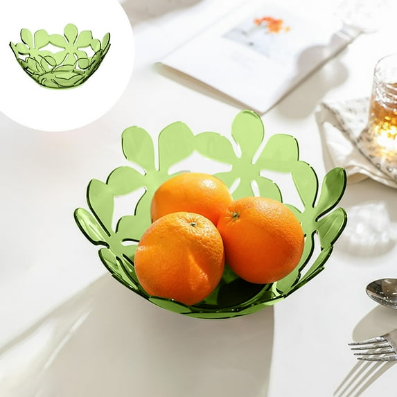 Qnjujn Petal Shape Fruit Plate Tray, Transparent Plastic Serving Platter with Hollow Ventilation Design for Snacks Candy Dessert, Lightweight Durable for Living Room Table