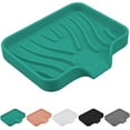 thumbnail image 1 of Qnjujn Silicone Bathroom Soap Dishes with Drain Spout-Bathroom and Kitchen Sink Organizer, Sponge Holder, Dish Soap Tray, for Dispenser, Scrubber, Bottle, Cup on Sink or Counter Green, 1 of 5