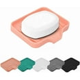 thumbnail image 1 of Qnjujn Silicone Bathroom Soap Dishes with Drain Spout-Bathroom and Kitchen Sink Organizer, Sponge Holder, Dish Soap Tray, Perfect for Dispenser, Scrubber, Bottle, Cup on Sink or Counter Pink, 1 of 5
