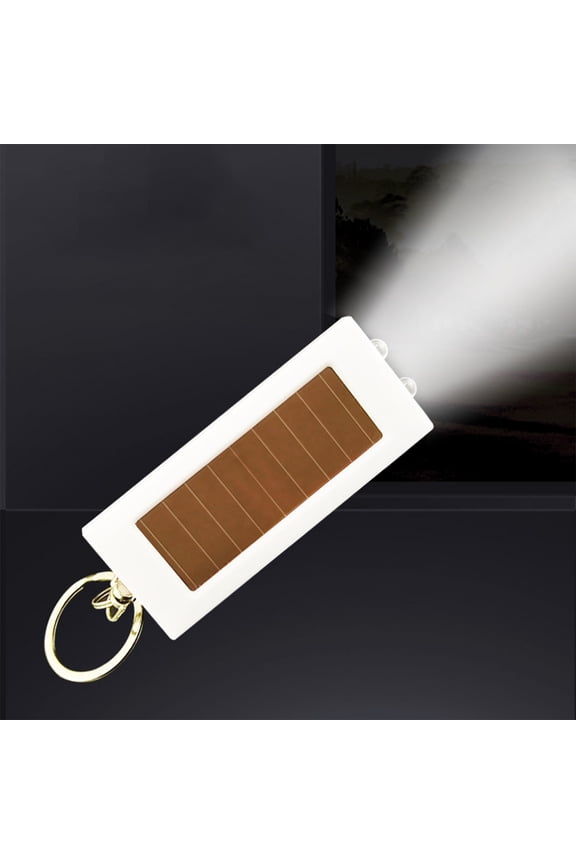 Solar Rechargeable Flashlight LED Mini Household Flashlight Small Flashlight Portable Keychain Light White