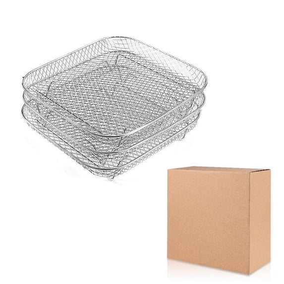 Qnjujn Stackable Stainless Steel Drying Rack, 3-Tier Food Dehydrator with Clips, Space-Saving Design for Kitchen, Dishwasher Safe & Sturdy