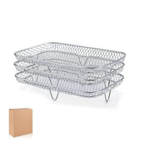 Qnjujn Stackable Stainless Steel Drying Rack, 3-Tier Food Dehydrator with Clips, Space-Saving Design for Kitchen, Dishwasher Safe & Sturdy