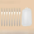 thumbnail image 1 of Qnjujn Stainless Steel Fruit Forks with Wooden Handle, 10-Piece Set for Parties, Cheese Boards, Dishwasher Safe, Compact Storage Case, Elegant & Reusable, 1 of 7