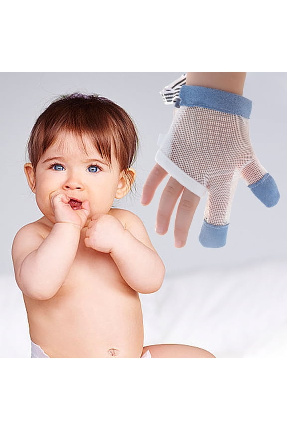 Thumb Sucking Gloves for Babies, Stop Thumb Sucking Finger Guards for Kids, Soft Breathable Anti Thumb Sucking Gloves, Child Nail Biting Prevention Mittens for Day and Night Use