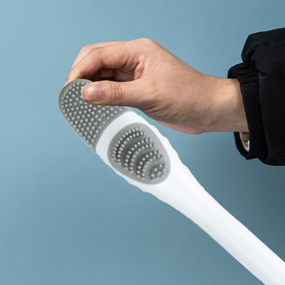 Qnjujn Toilet Brush Household Cleaning Tool, No Dead Corners Wall Mounted Bathroom Toilet Scrubber for Deep Edge Cleaning, Space Saving Toilet Cleaning Accessory for Home Bathroom Sink and Bathtub
